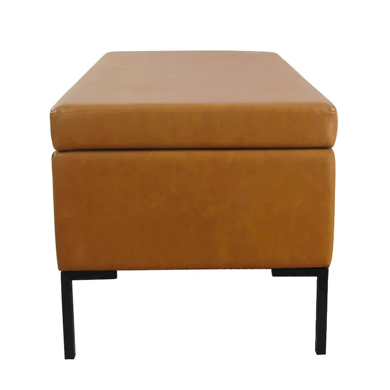 HomePop Metal-Leg Storage Bench