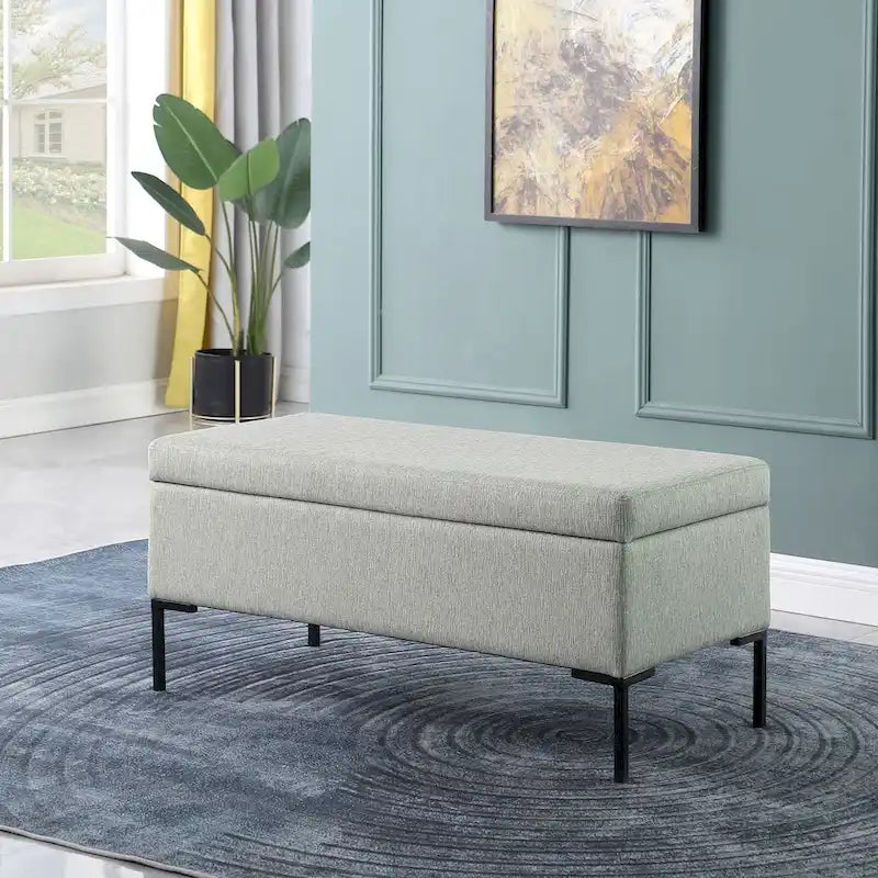 HomePop Metal-Leg Storage Bench