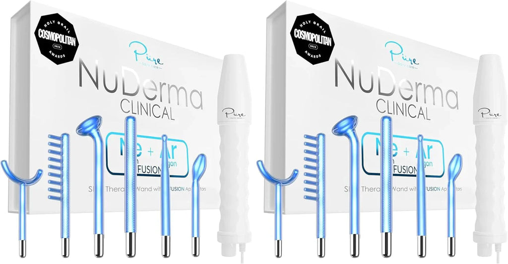 Pure Daily Care NuDerma Clinical Portable Skin Therapy Wand, Machine with 6 Fusion Neon