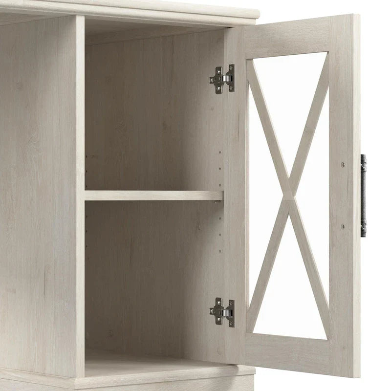 Lennox 60-Inch Farmhouse Desk with Storage Cabinet from Bush Furniture