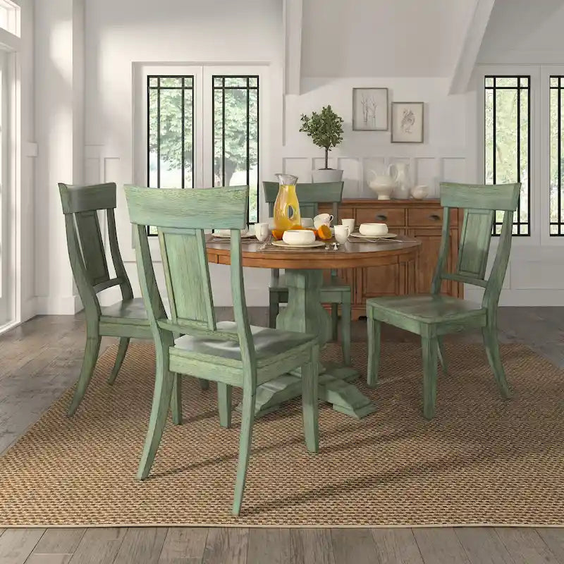 Set of 2 Ronda Wooden Dining Chairs with Panel Back