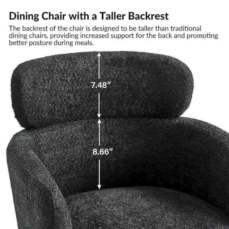 Set of 4 Amos Modern Boucle Dining Chairs with Adjustable Feet by HULALA HOME