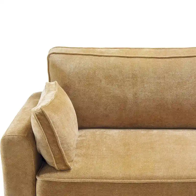 LUE BONA 81 Contemporary Corduroy 3-Seater Sofa - Upholstered Polyester Rectangle Design with Wooden Base for Living Room