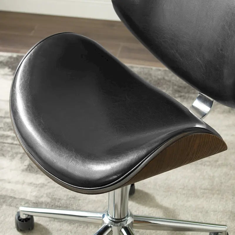 Mid-Century Modern Adjustable Office Chair with Swivel & Casters