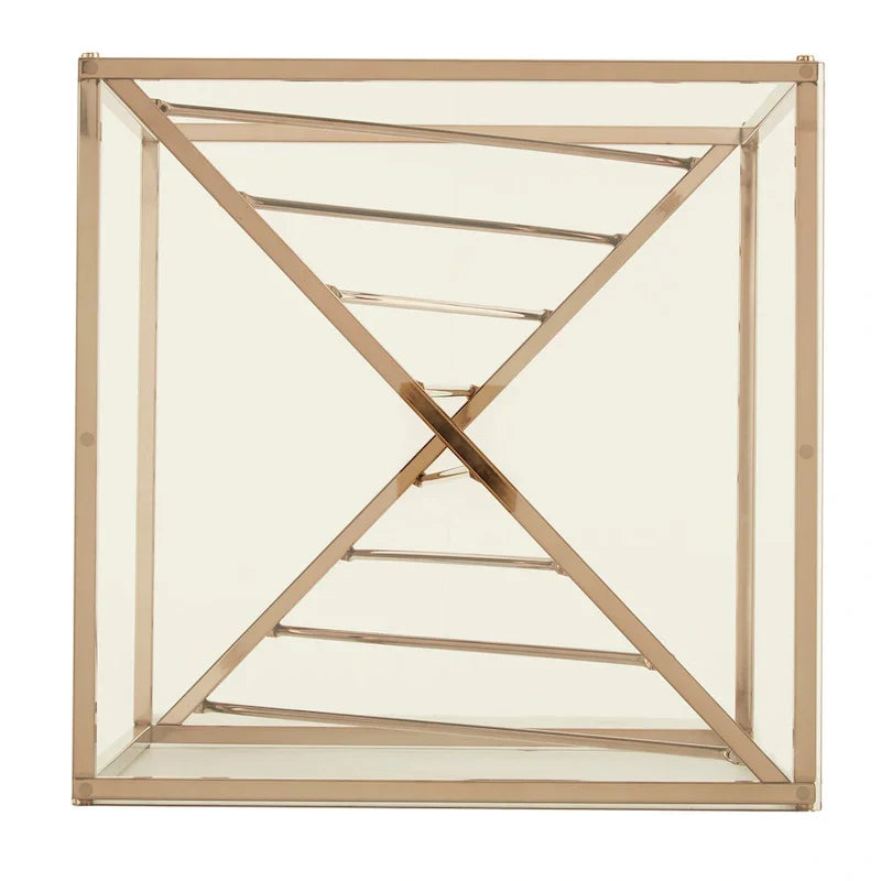 Hannah Square End Tables with Metal and Glass Top by iNSPIRE Q Bold
