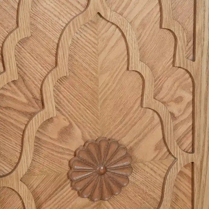Large Floral Carved Storage Cabinet - Sideboard Buffet