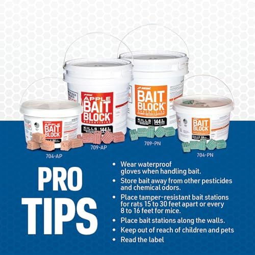 2025 JT Eaton 709-PN Bait Block Anticoagulant Rodenticide  Peanut Butter Flavor  for Mice and Rats (9 lb Pail of 144)
