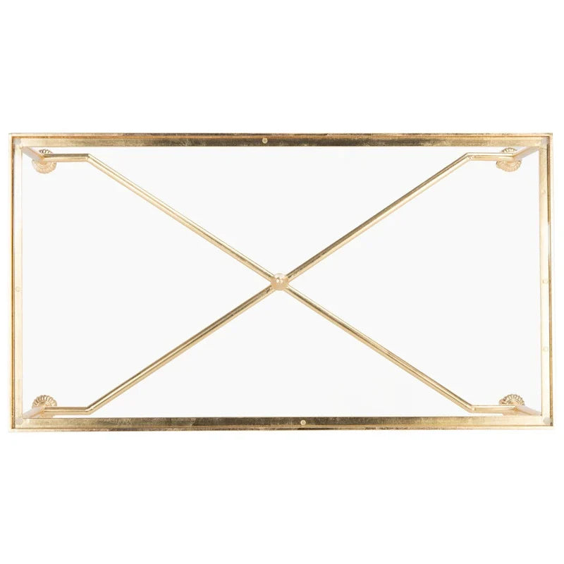 SAFAVIEH Couture Araminta Gold Leaf Coffee Table - Dimensions: 44" W x 24" L x 20.5" H