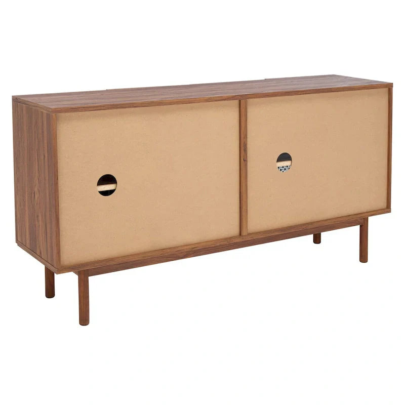 SAFAVIEH Micaela 63-Inch 4-Door Media TV Stand - Dimensions: 63.1" W x 16.3" D x 31.7" H