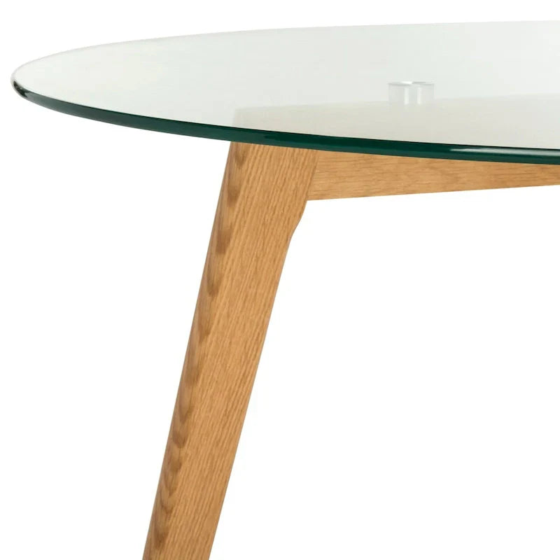 SAFAVIEH Rachelle Mid-Century Round Glass Coffee Table - Dimensions: 35.4" W x 35.4" D x 17.7" H