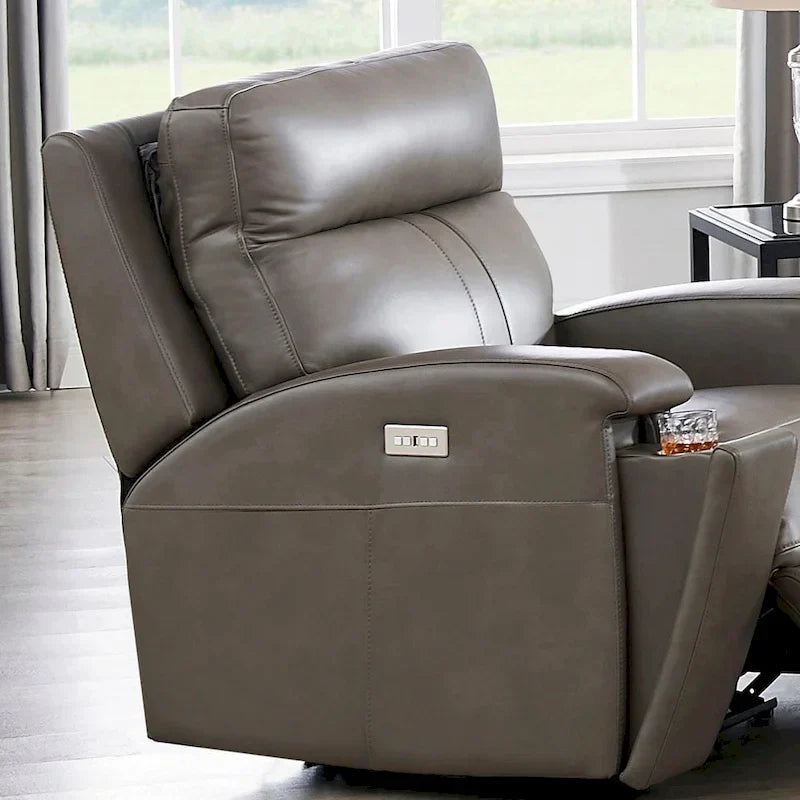 Hydeline Venice Zero Gravity Power Recliner with Adjustable Headrest and Cup Holder in Top Grain Leather