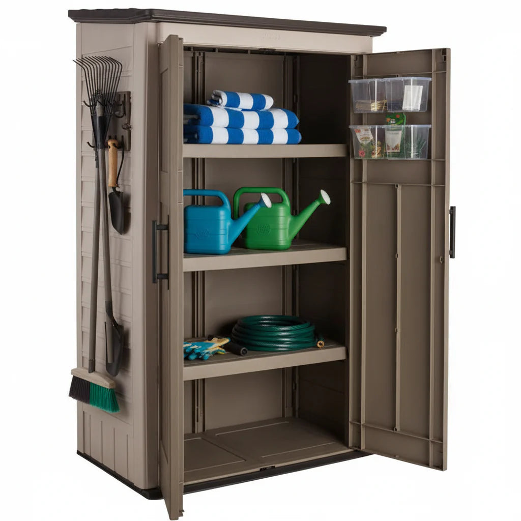 Rubbermaid Outdoor Storage Shed, 52 Cu.Ft., Weather-Resistant, Lockable Doors