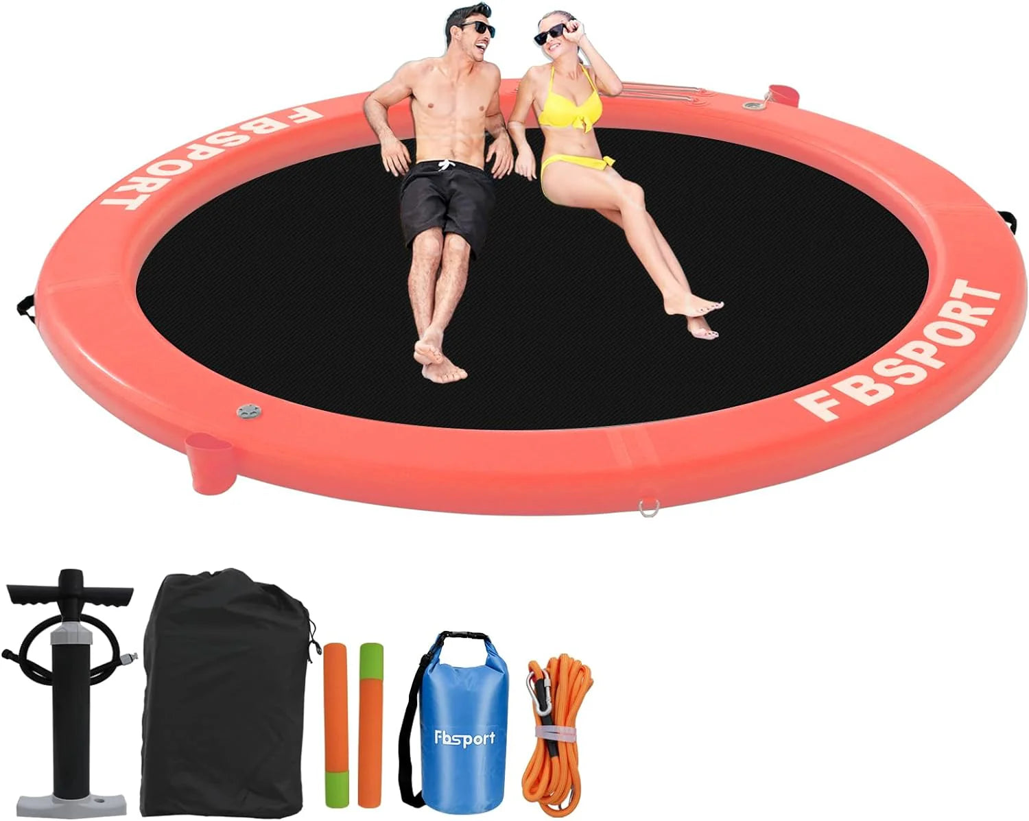 Inflatable Dock Floating Platform 8ft Inflatable Water Hammock Floating Deck for Lake W/Cupholder Round Floating Ring Float Ring Pool Float Raft Lounger Island Platform Pad