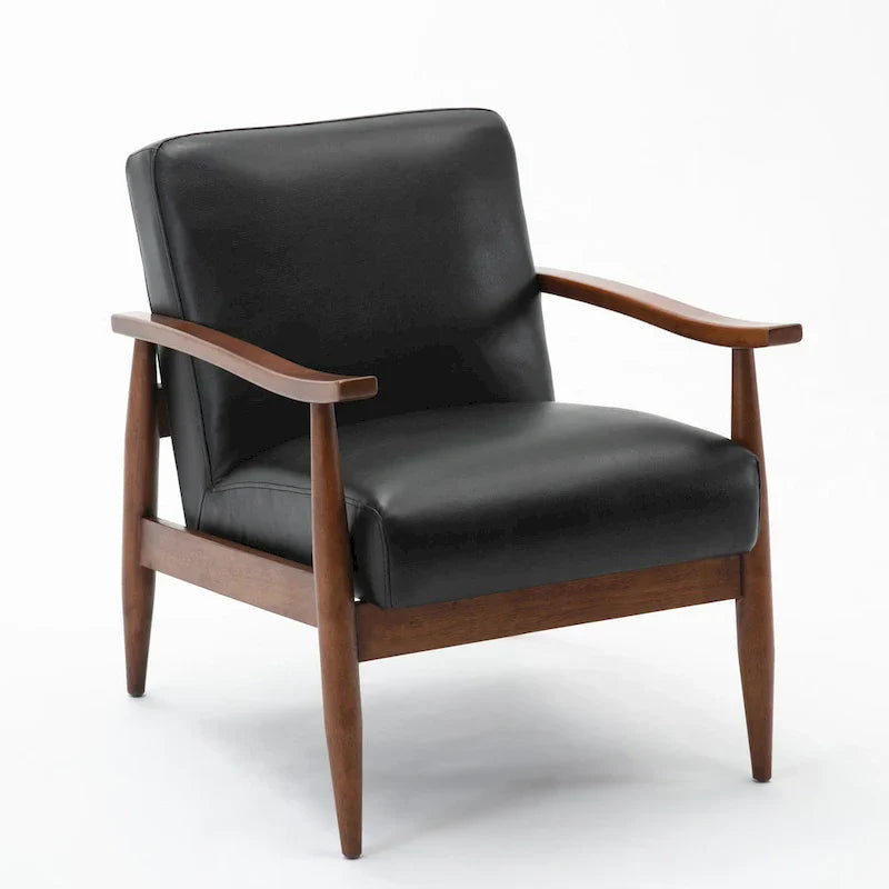 Greyson Living Anna Faux Leather Accent Chair with Wood Base