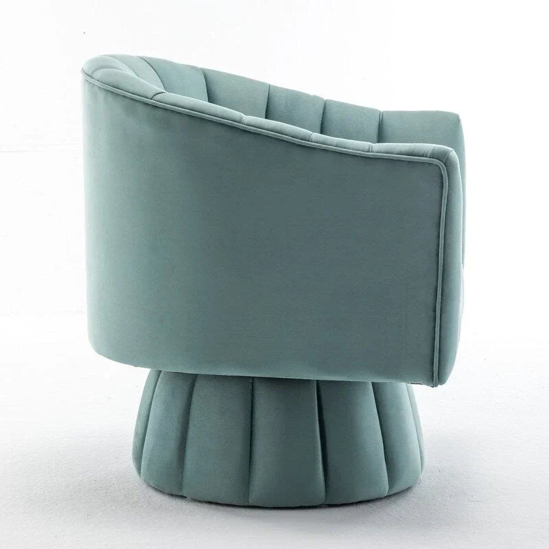 SEYNAR Set of 2 Modern Glam Velvet Upholstered Round Swivel Accent Barrel Chairs
