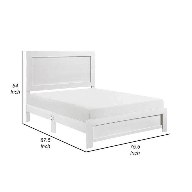 Rustic Farmhouse California King Bed by Eby - White Wood Veneer Finish