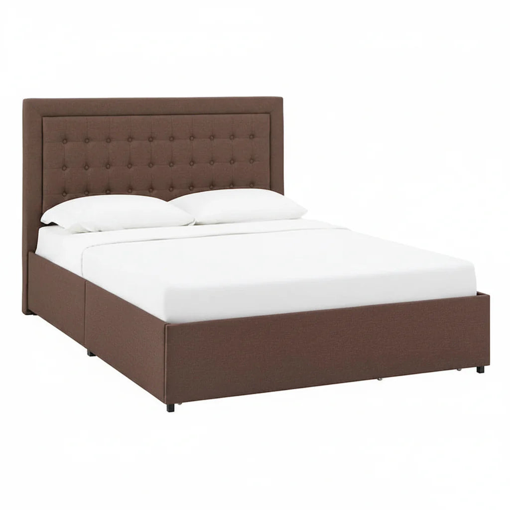 iNSPIRE Q Classic Arlert Tufted Linen Headboard Storage Platform Bed