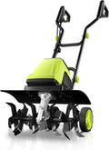 Electric Tiller, 15-Amp 18-Inch Width 9-Inch Depth Corded Tiller Cultivator 24 Durable Steel Tines Gardening Tiller with Adjustable Wheels Foldable Handle for Easy Soil Cultivation