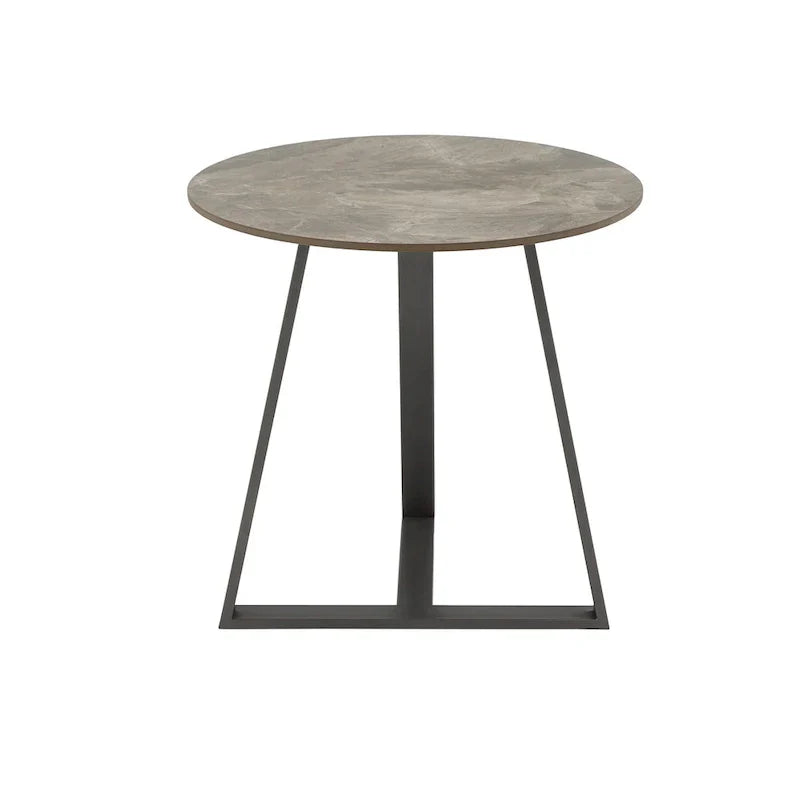 iNSPIRE Q Modern Jurmala Glossy Sintered Stone Tables with Grey Metal Base