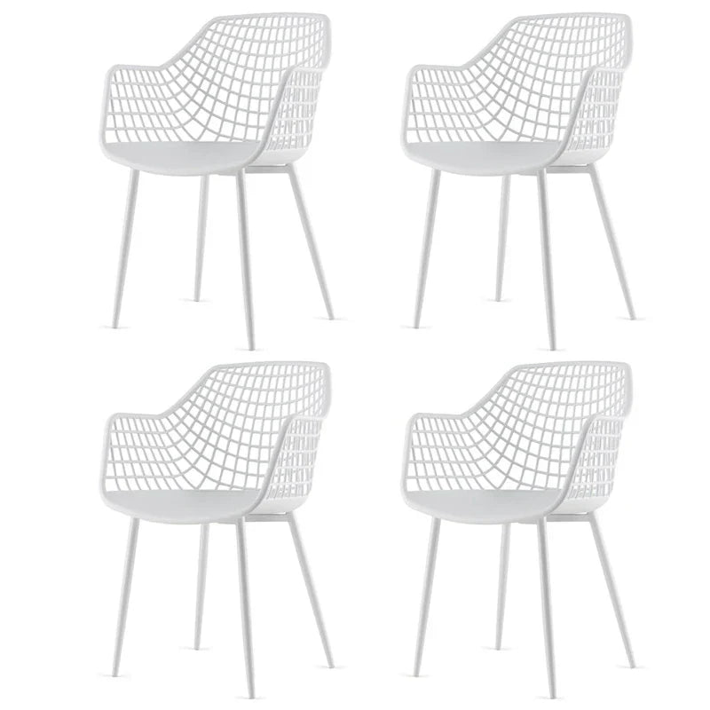 Set of 4 Modern Plastic Shell Dining Chairs with Metal Legs by Costway