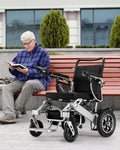 Electric Wheelchair,25 Miles Longer Range, Foldable Power Wheelchair for Adults Seniors,500W Dual Motors,Compact Motorized Wheelchair All Terrain,Intelligent Folding, Travel Size