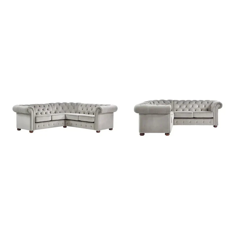 Gdansk 5-Person L-Shaped Chesterfield Sectional Sofa