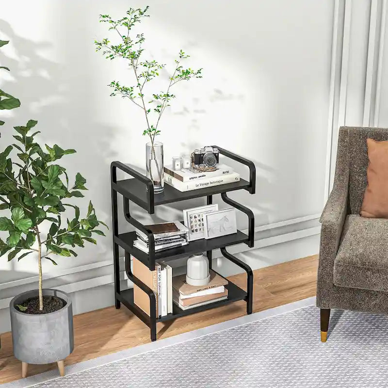 HOMCOM Industrial 3-Tier Printer Stand with Storage - Versatile Metal Rack for Home Office
