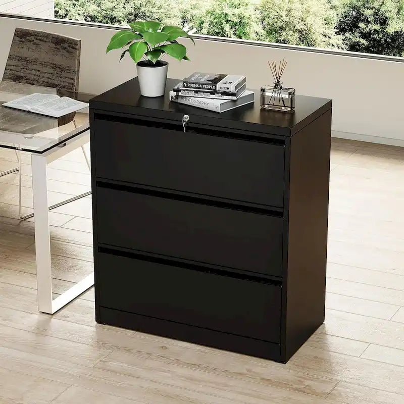Metal Locking File Cabinet with 3 Drawers for Home Office