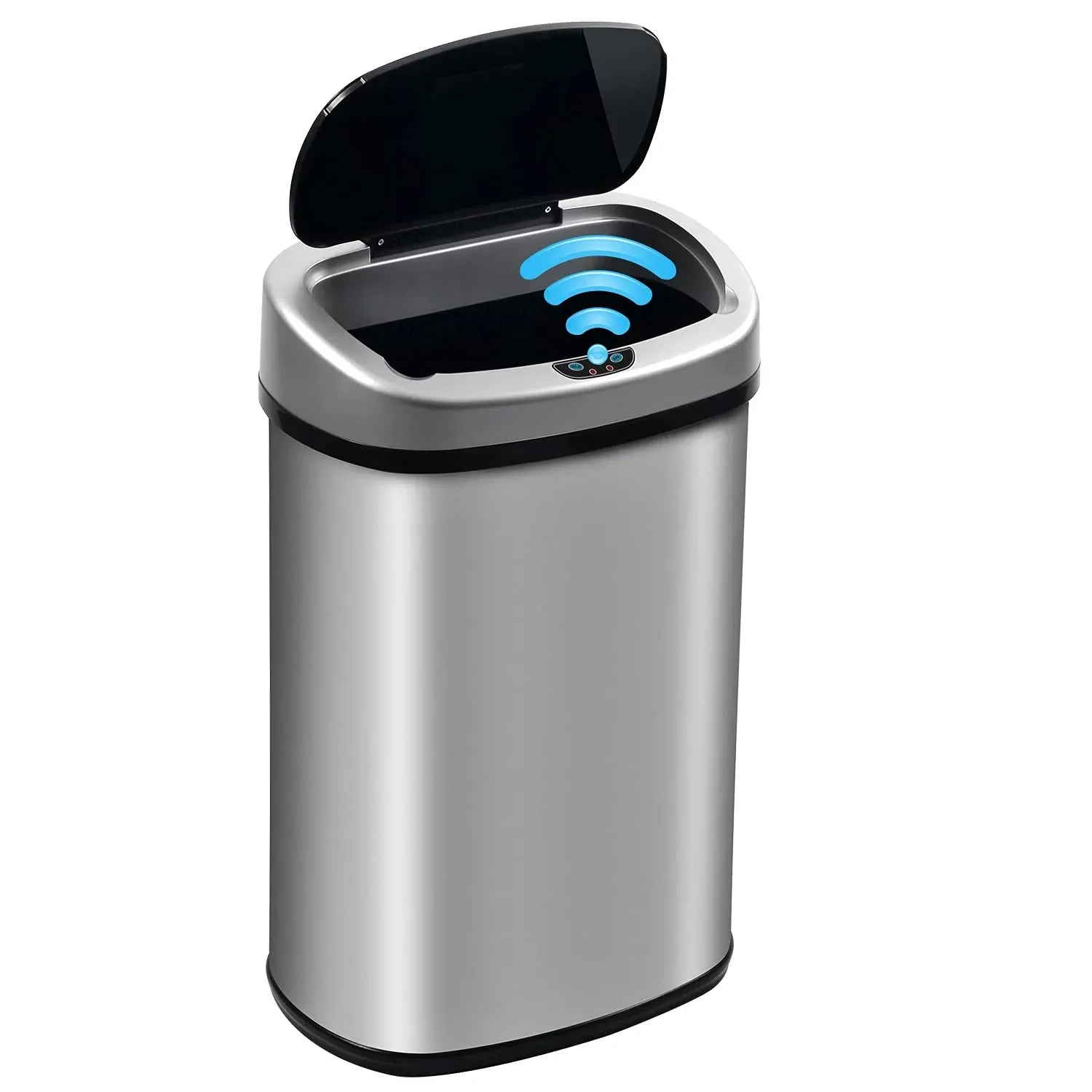 Bigacc 13 Gallon 50 Liter Kitchen Trash Can with Touch-Free & Motion Sensor, Automatic Stainless-Steel Garbage Can, Anti-Fingerprint Mute Designed Trash Bin Brushed Stainless Steel