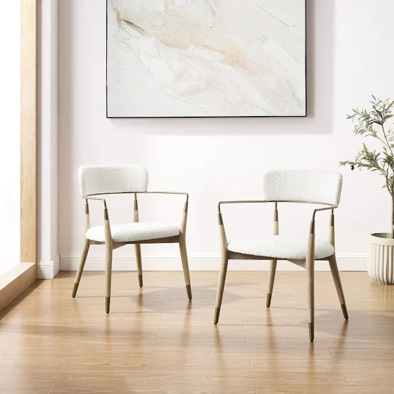 Set of 2 Mid-Century Solid Wood Accent Dining Chairs by Art Leon