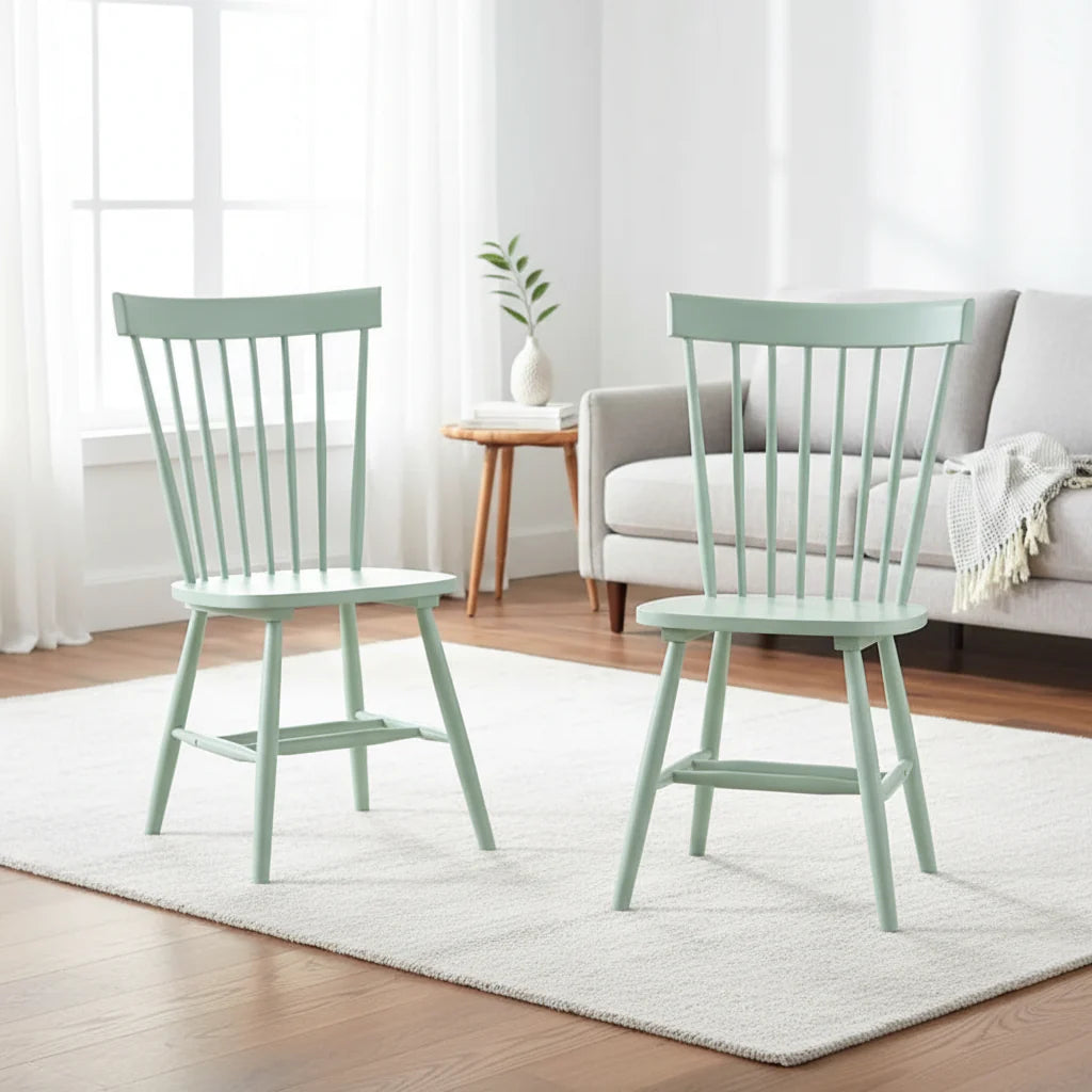 Set of 2 Venice Solid Wood Spindle Dining Chairs by Simple Living