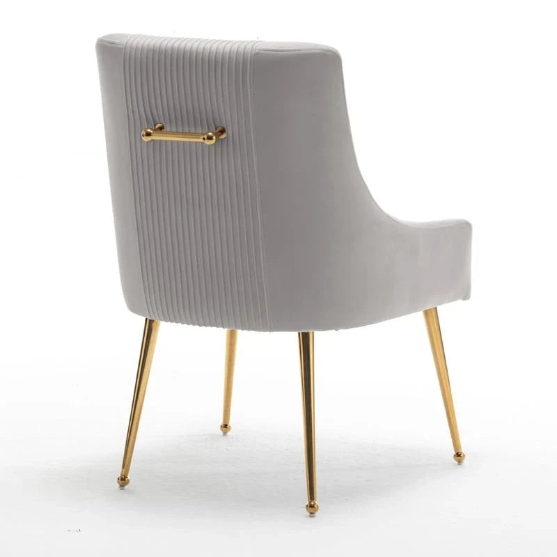 SEYNAR Set of 6 Modern Glam Boucle Velvet Dining or Vanity Chairs with Rear Handle
