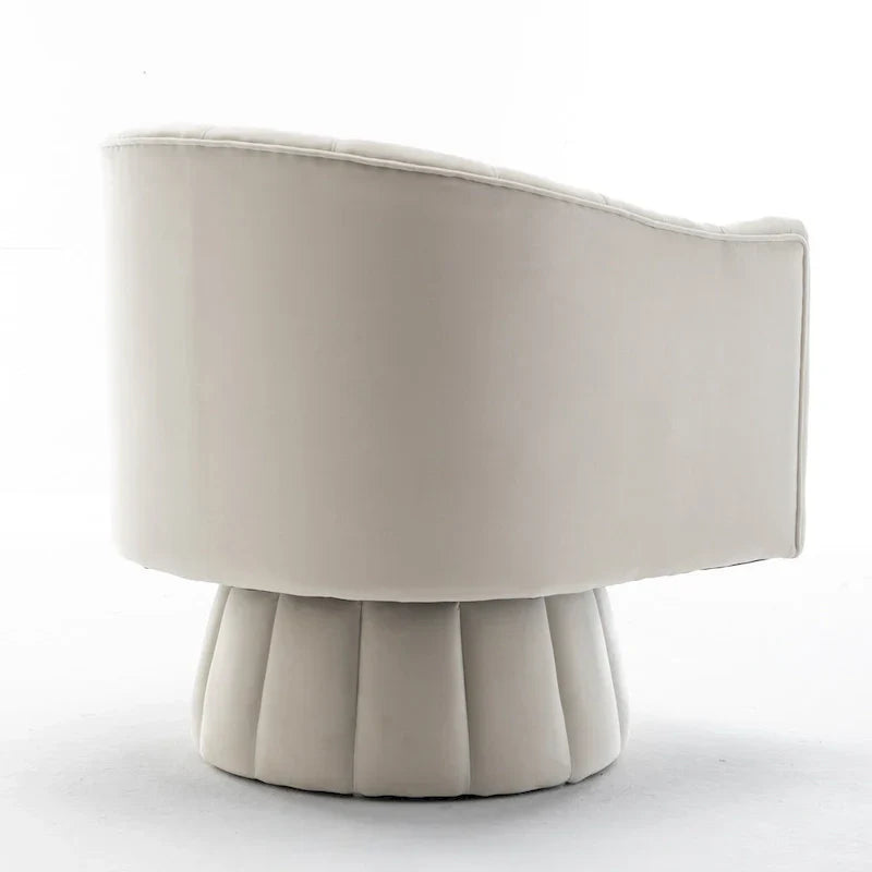 SEYNAR Contemporary Glam Velvet Round Swivel Accent Barrel Chair for Living Room