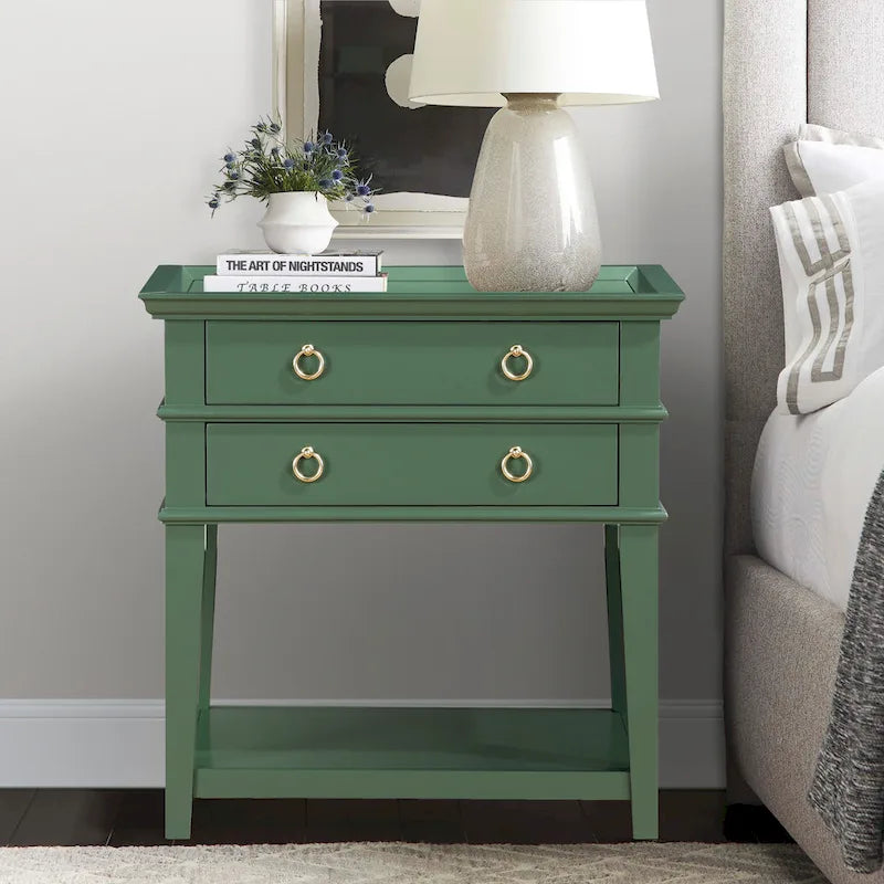 Greyson Living Collette Nightstand with 2-Drawer Tray Top