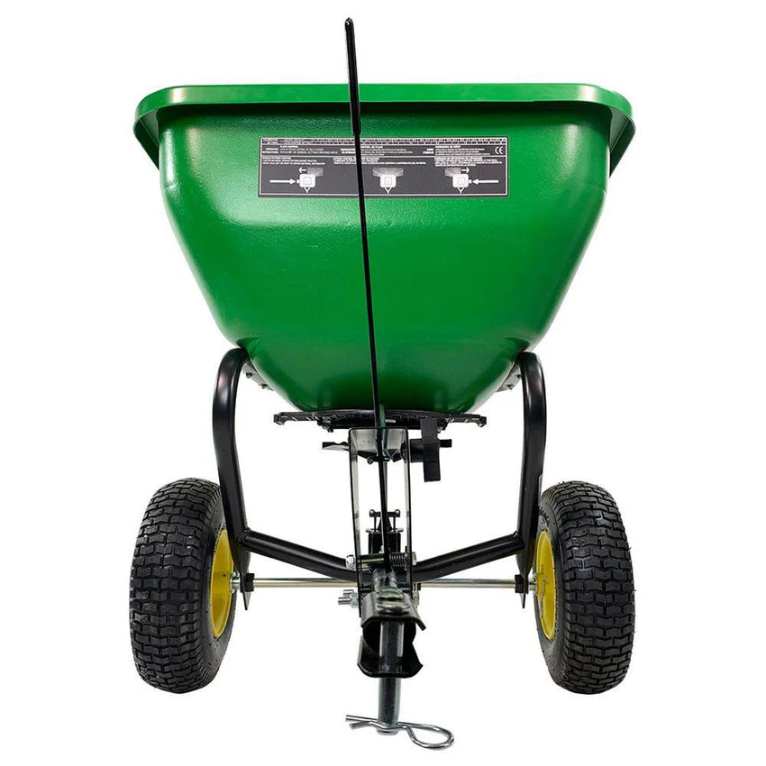 2025 175 lb Tow-Behind Broadcast Spreader, Rustproof Poly Hopper, Universal Fit