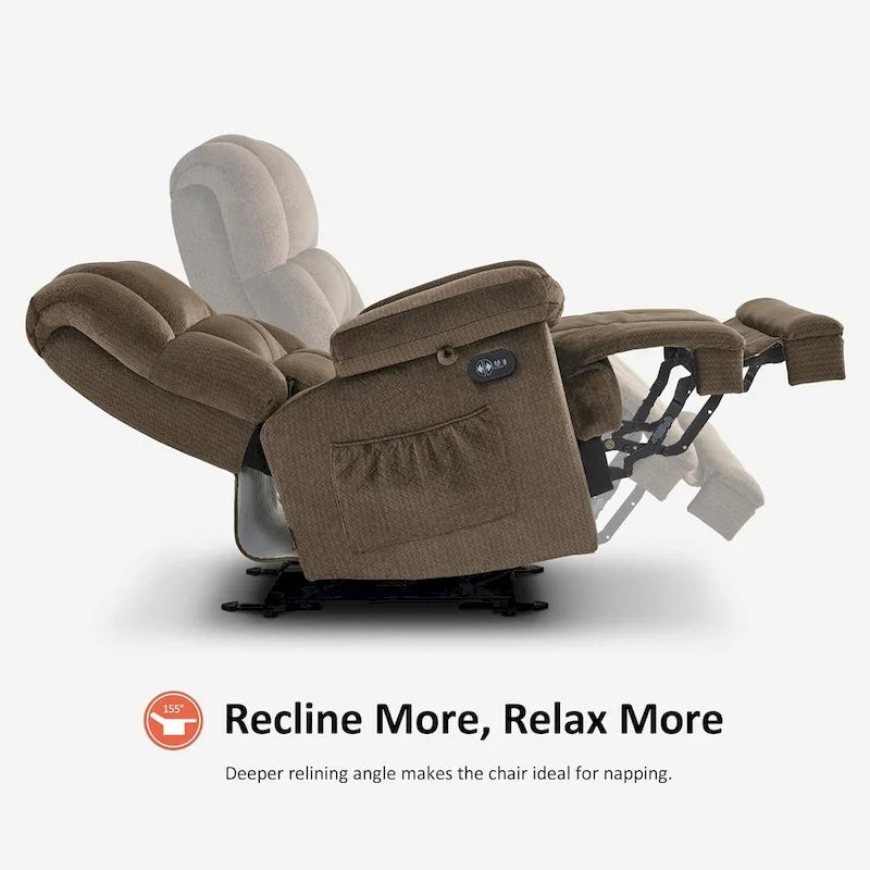 MCombo Heated Massage Electric Recliner Chair for Living Room - Fabric R6233