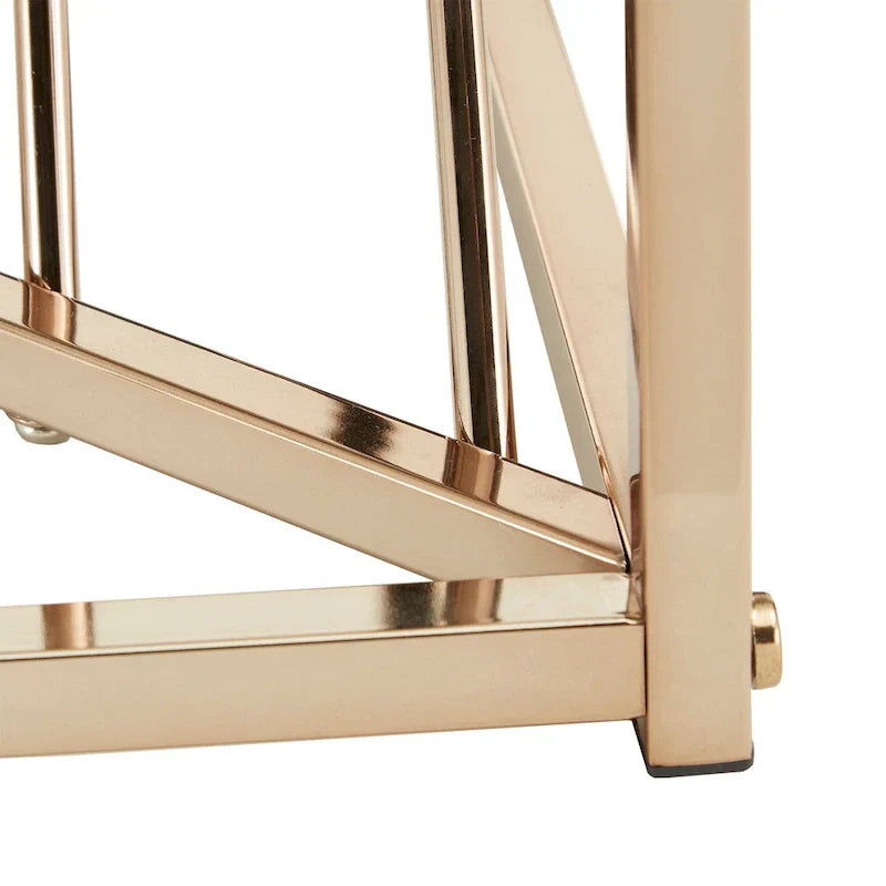 Hannah Square End Tables with Metal and Glass Top by iNSPIRE Q Bold