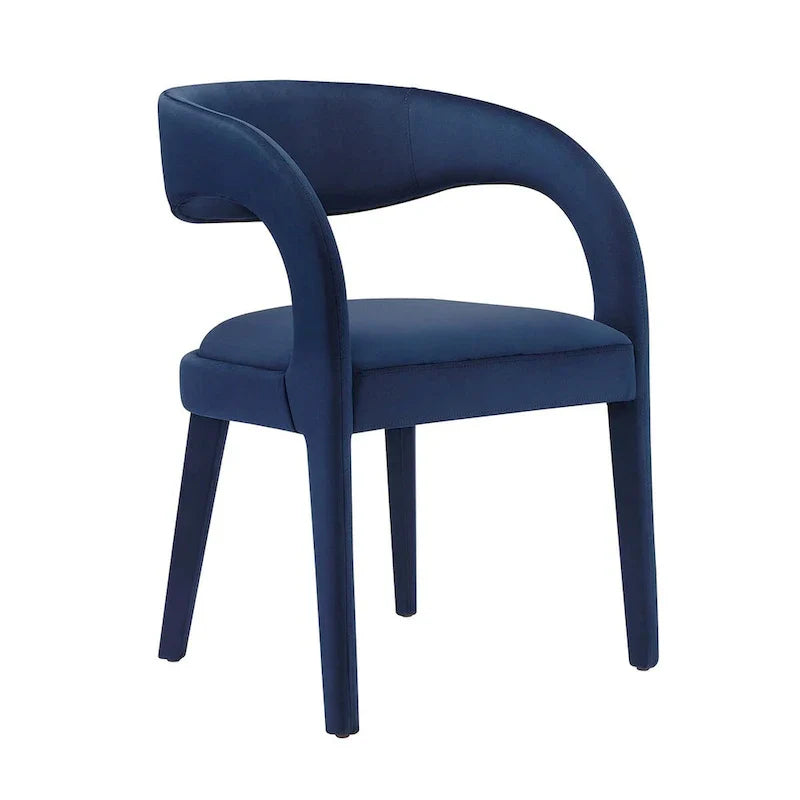 Set of 2 Modern Velvet Dining Chairs Curved Back Upholstered Accent Chairs
