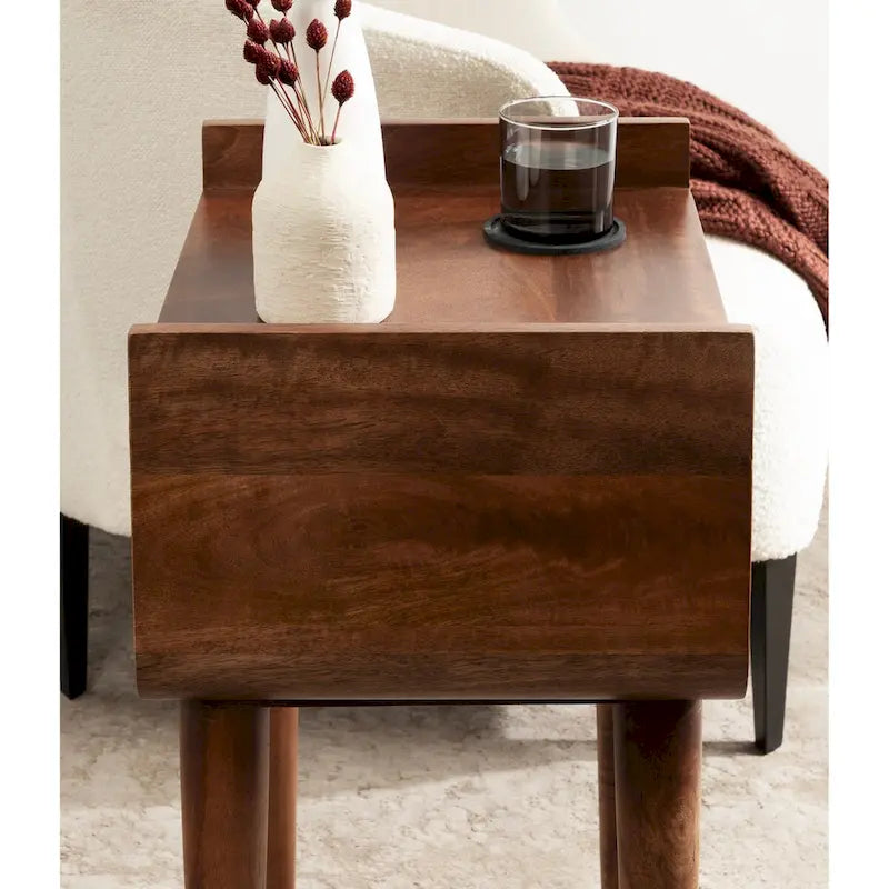 Kate and Laurel Quilby Wooden Side Table - 18 x 14 x 27 Inches