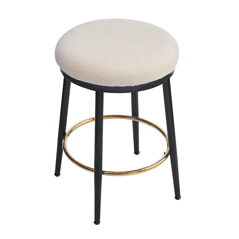 Set of 4 Altrium Contemporary Backless Counter Stools with Upholstered Seats and Iron Frames - 24.75-Inch Height by Christopher Knight Home