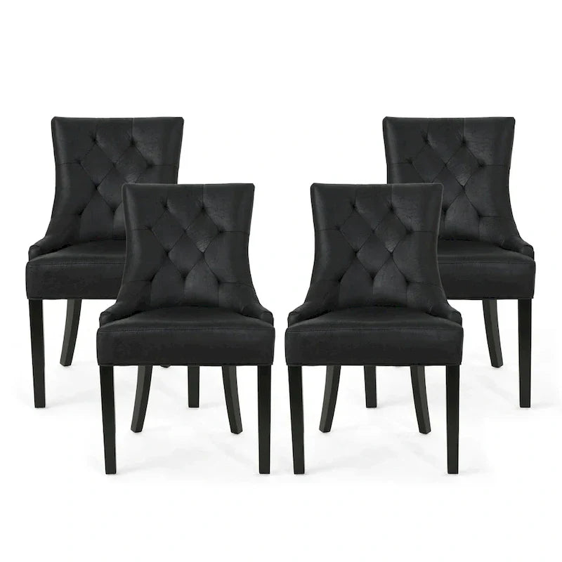 Set of 4 Contemporary Tufted Dining Chairs - Hayden Collection by Christopher Knight Home