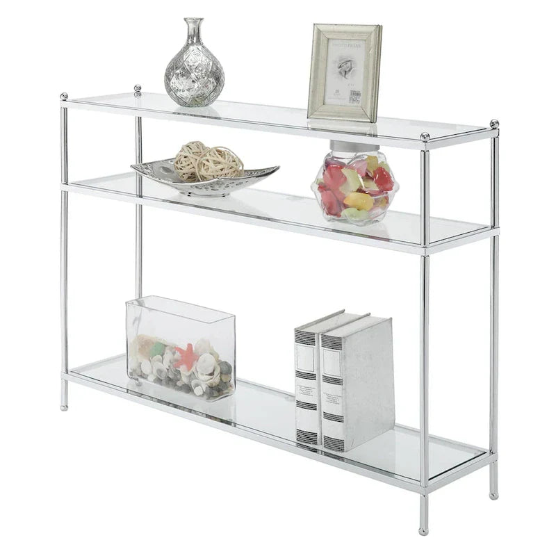 Royal Crest 3-Tier Glass Console Table by Convenience Concepts