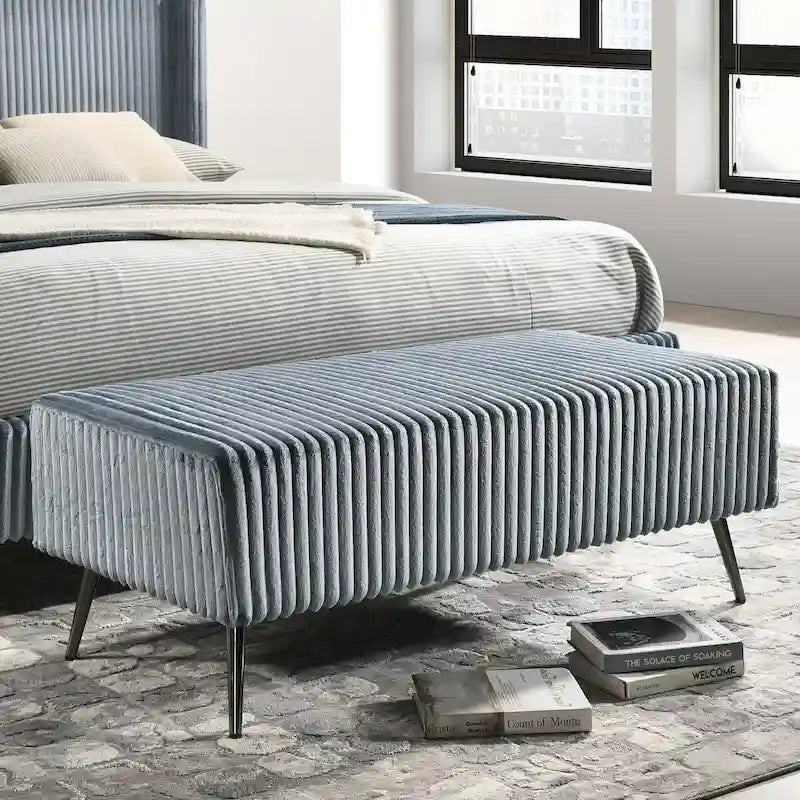Roundhill Furniture Mavela Wide Wale Corduroy Upholstered Bench