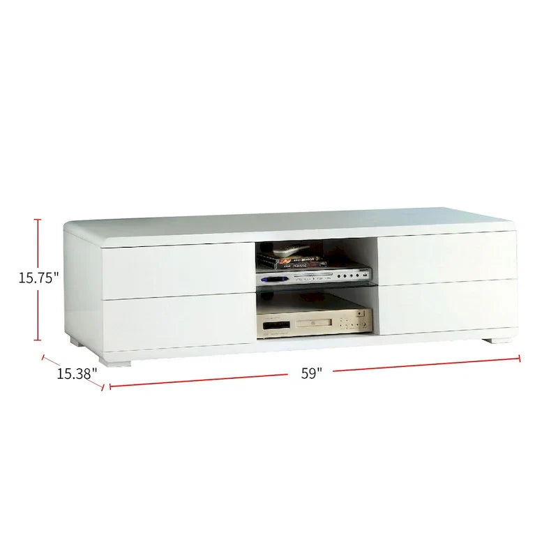 High Gloss Lacquer TV Stand with 4 Drawers