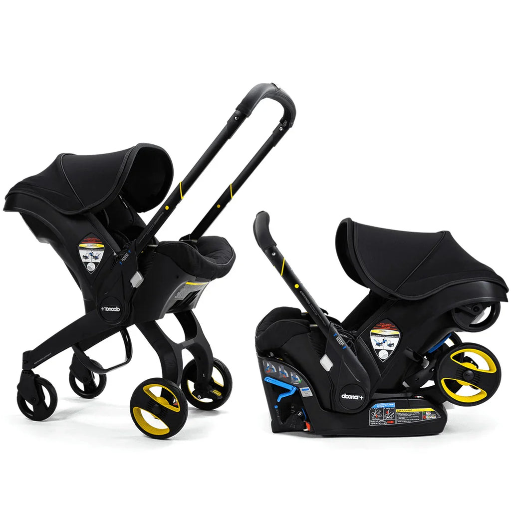 Stroller combination consisting of infant car seat and LATCH base (model year 2025) C Midnight Edition | From car to stroller in seconds, airplane-compatible, including accessory bag