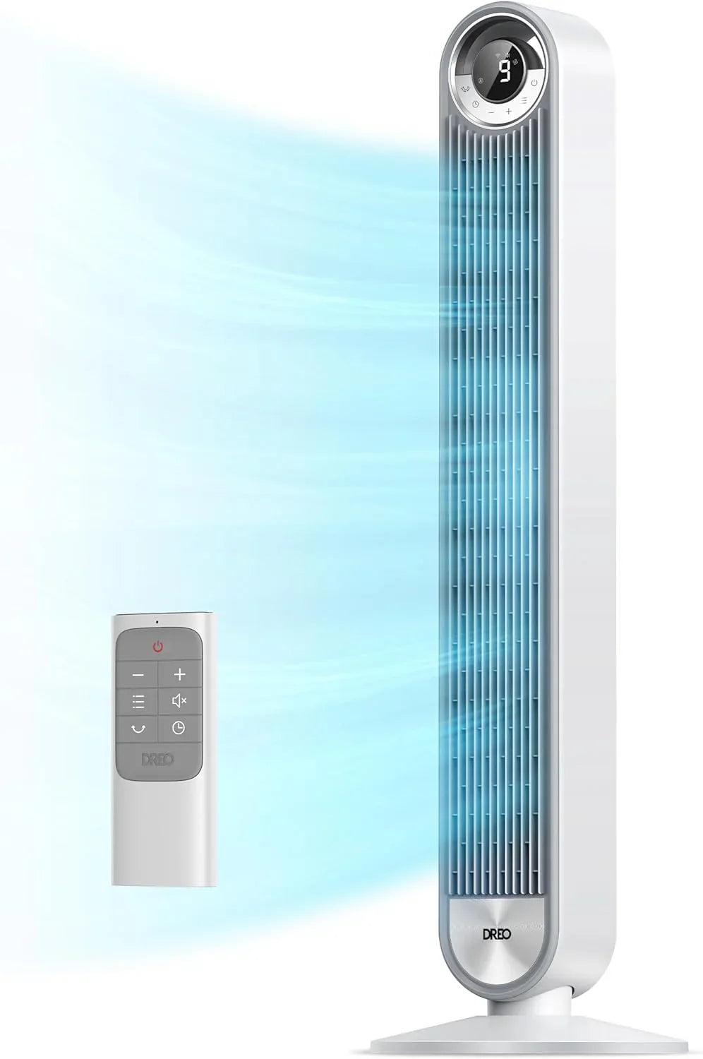 DREO Tower Fan for Bedroom, 90掳 Oscillating Standing Fan with 28ft/s Velocity, 20dB Quiet for Sleep, DC Motor, 9 Speeds, 4 Modes, 12H Timer, Voice & APP & Remote Control, 42" Cruiser Pro T2 S