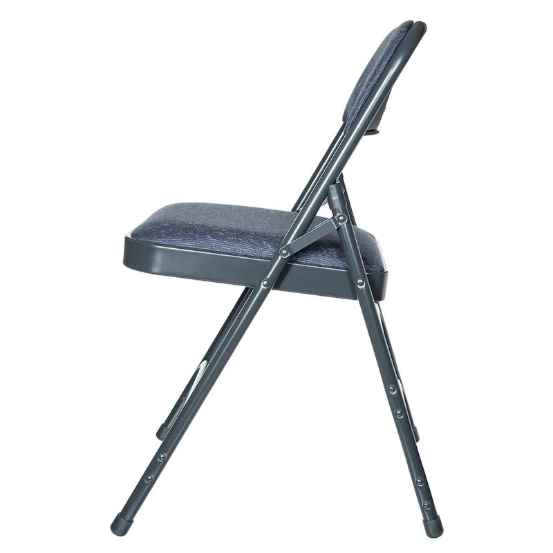 Hampden Furnishings Bernadine Collection Set of 4 Fabric Triple Brace Folding Chairs