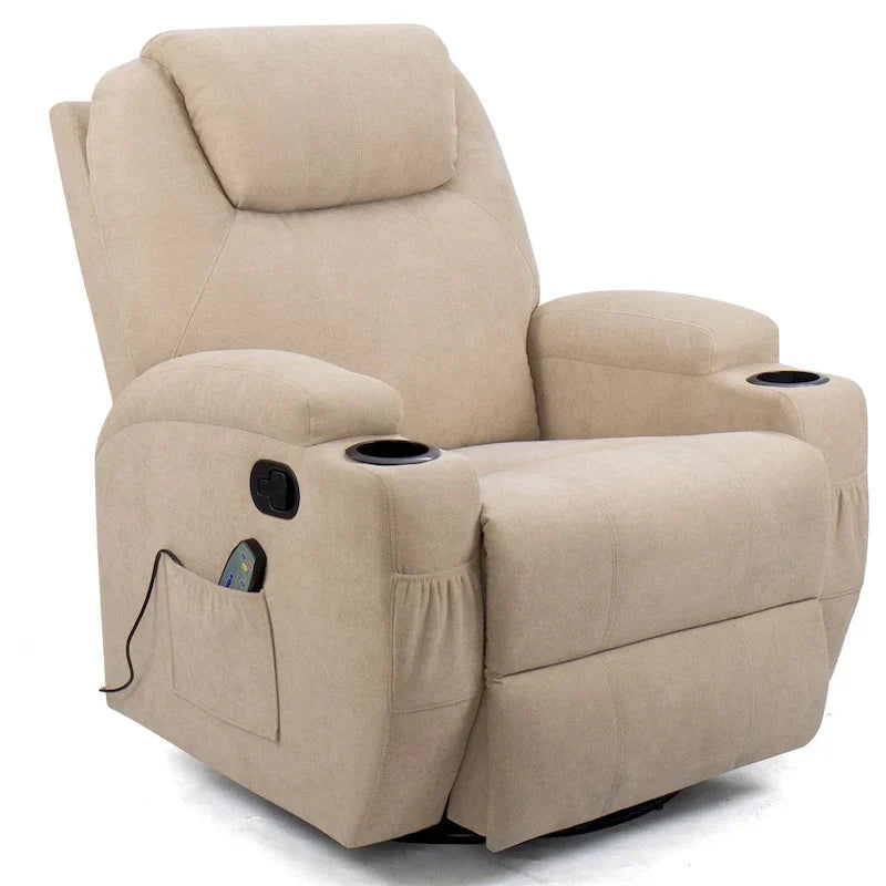 Homall Swivel Fabric Massage Recliner Chair for Living Room