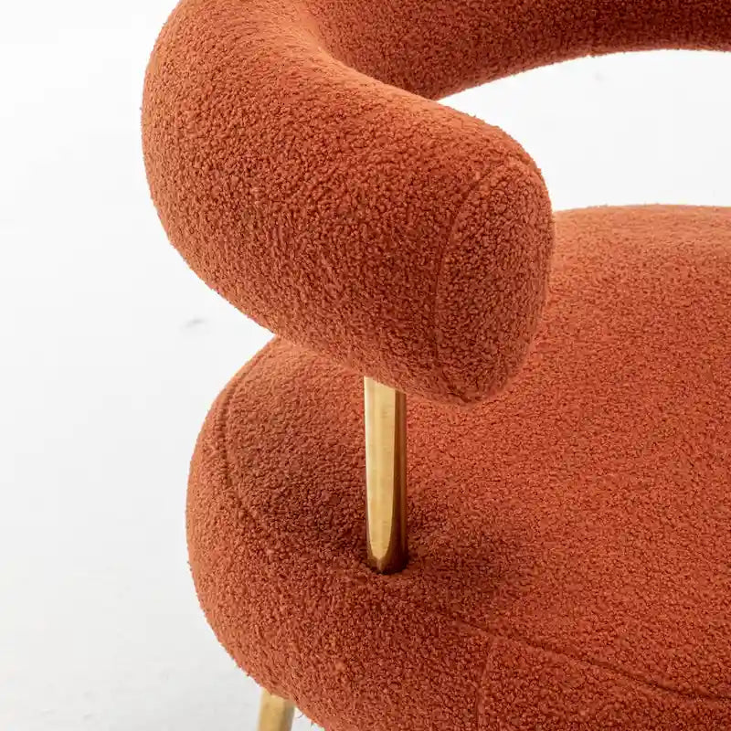 SEYNAR Contemporary Glam Upholstered Open-Back Accent Chair with Gold Legs