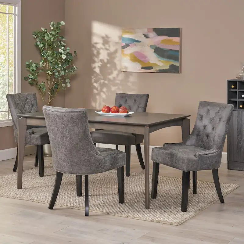 Set of 4 Contemporary Tufted Dining Chairs - Hayden Collection by Christopher Knight Home